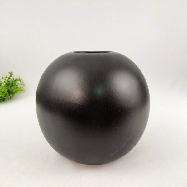 Vaso Bolinha Preto Decorativo 18x20cm Vasinho Ceramica G - 3