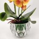 Ver imagem 6 de Arranjo Orquidea Planta Artificial 50x33cm Laranja Com Vaso