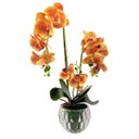 Ver imagem 1 de Arranjo Orquidea Planta Artificial 50x33cm Laranja Com Vaso