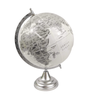 Globo Terrestre Decorativo Branco Prata 37x28cm Decoração - 1