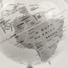 Globo Terrestre Decorativo Branco Prata 37x28cm Decoração - 5