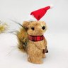 Esquilo Palha Pelúcia Gorro Enfeite Decor Natal 16x9x11cm P - 6