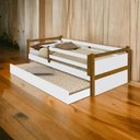 Ver imagem 1 de Cama Infant, Diana Branco/mel C/ Aux, e 02 Colchões