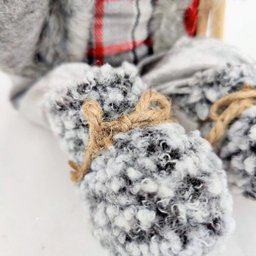 Papai Noel Cinza Sentado Sky Enfeite Decor Natal 46x25x13cm - 5