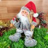Papai Noel Cinza Sentado Sky Enfeite Decor Natal 46x25x13cm - 2