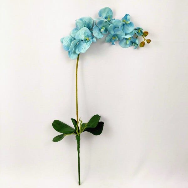 Orquidea Azul Planta Artificial Permanente 95x16cm com Folha - 3