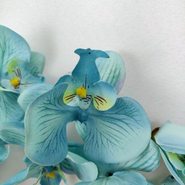 Orquidea Azul Planta Artificial Permanente 95x16cm com Folha - 5