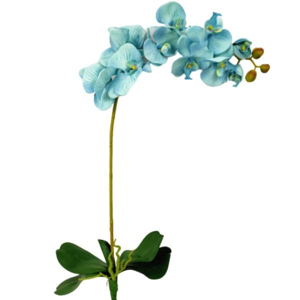 Orquidea Azul Planta Artificial Permanente 95x16cm com Folha