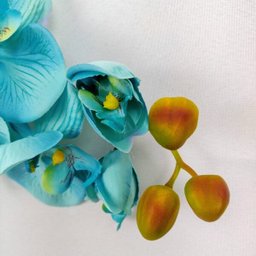 Orquidea Azul Planta Artificial Permanente 95x16cm com Folha - 6