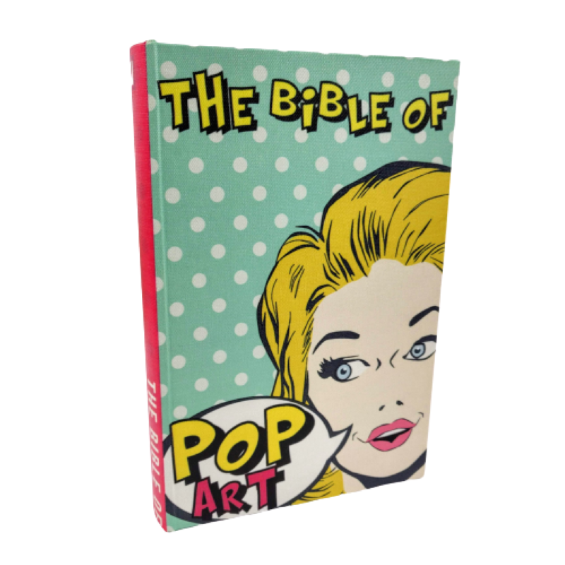 Caixa Livro Decorativa Pop Art Colorida Rosa Verde 25x27x4cm - 1