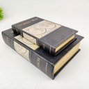 Ver imagem 3 de Caixa Livro Decorativa Mapa Mundi Preta 27/21cm Kit 2pç