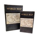 Ver imagem 1 de Caixa Livro Decorativa Mapa Mundi Preta 27/21cm Kit 2pç