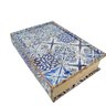 Caixa Livro Decorativa 30x21x7cm Espelhada Mosaico Azul - 1