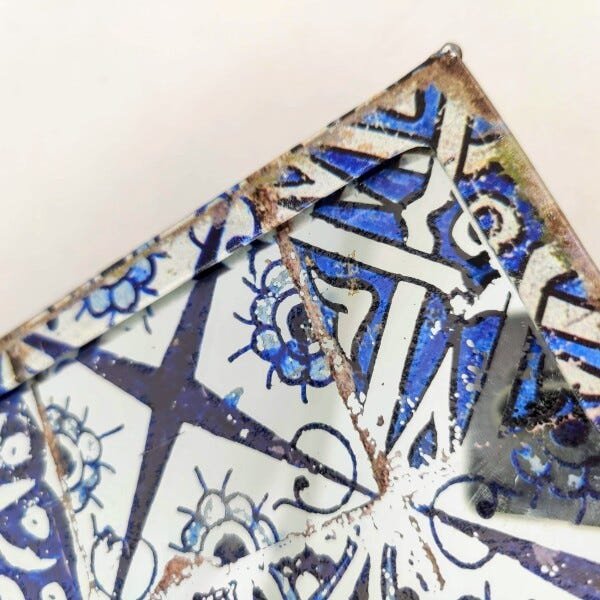 Caixa Livro Decorativa 30x21x7cm Espelhada Mosaico Azul - 5