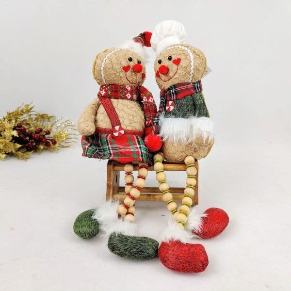 Jogo Mini Urso Pelúcia Natal Gorrinho e Cachecol 12cm 3 Pç