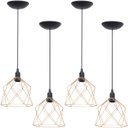 Ver imagem 1 de 4 Pendentes Aramado Cálice Luminária Lustre Teto Retrô Vintage Industrial Balcão Cobre Rose