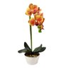 Arranjo Orquidea Planta Artificial 41x19cm Laranja Com Vaso - 1