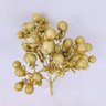 Folhagem Buque Dourado Cereja Enfeite Natal 31x17cm - 3