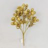 Folhagem Buque Dourado Cereja Enfeite Natal 31x17cm - 5