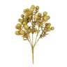 Folhagem Buque Dourado Cereja Enfeite Natal 31x17cm - 1