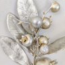 Folhagem Pick Prata Romã Enfeite Decorativo Natal 25x13x5cm - 4