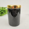 Potiche Preto Dourado Pote 12x8cm Banheiro G Decoração - 2