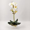 Arranjo Orquidea Planta Artificial 41x19cm Branca Com Vaso - 2