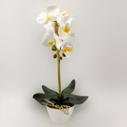 Arranjo Orquidea Planta Artificial 41x19cm Branca Com Vaso - 7