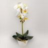 Arranjo Orquidea Planta Artificial 41x19cm Branca Com Vaso - 7