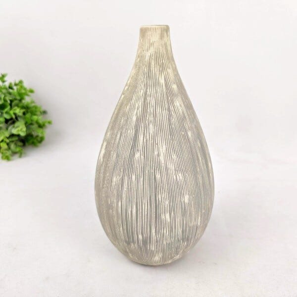 Vaso Decorativo Cinza Fine Texture 25x20x20cm Decor - 2