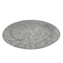Sousplat Cinza Ferro Galvanizado 33cm Mesa Posta Decoração - 1