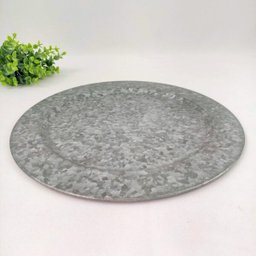 Sousplat Cinza Ferro Galvanizado 33cm Mesa Posta Decoração - 3
