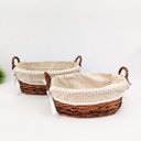 Ver imagem 5 de Cesta Tecido Oval Marrom Floral Cesto Decorativo 35/30cm 2pc