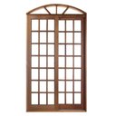Ver imagem 1 de Porta Balcão de Correr de Madeira Itaúba Quadriculada 2 Folhas em Arco Bat.14 Cm-2.35 (a) X 1.80 (l)