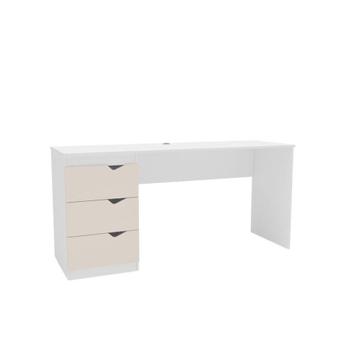 Mesa Escrivaninha Porto 3 Gavetas 40250685 Creme/branco - Politorno