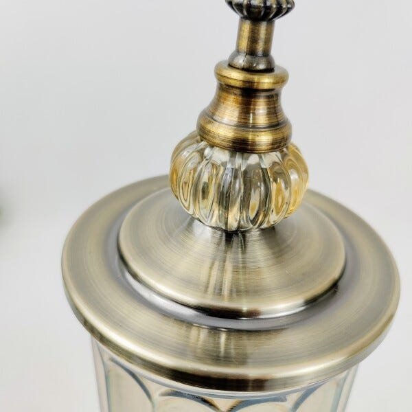 Pote Potiche Ambar Bronze 41x13x13cm Canelado Decoração M - 4