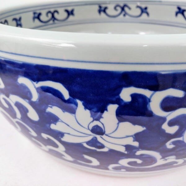 Cuba De Apoio Banheiro Lavabo Decorada Azul Branca 41x16cm - 6