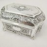 Porta Joia Metal Prata 5x10x6cm Floral Enfeite Decorativo - 3