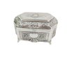 Porta Joia Metal Prata 5x10x6cm Floral Enfeite Decorativo - 1