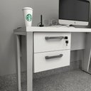Ver imagem 1 de Gaveteiro Suspenso com 2 Gavetas e Chave Mesa Escritório F5
