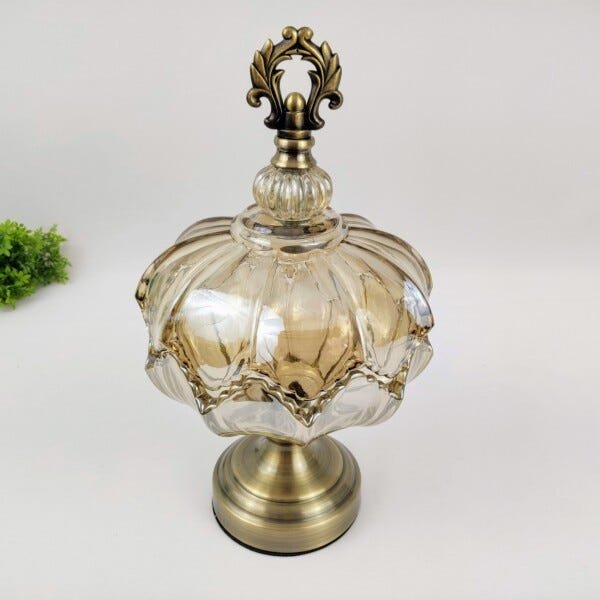 Potiche Bomboniere Pote Peça Decorativa Âmbar 34x20cm - 3