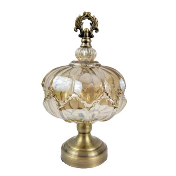 Potiche Bomboniere Pote Peça Decorativa Âmbar 34x20cm - 1