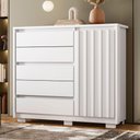Ver imagem 5 de Guarda Roupa Casal Doble 08 Portas com Espelho e Cômoda Sapateira Duetto Branco - Móveis Albatroz
