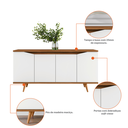 Ver imagem 3 de Buffet Aparador 4 Portas Sala de Estar Jantar Pé Madeira Off White / Cedro