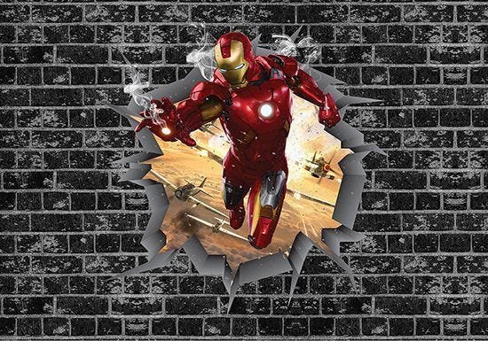 Papel de Parede 3D Vingadores Tijolos 0026 - 2