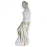 Escultura Deusa Grega Vênus de Milo Branca e Dourada 27cm - 2