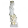 Escultura Deusa Grega Vênus de Milo Branca e Dourada 27cm - 3