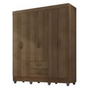 Ver imagem 3 de Guarda Roupa Casal 6 Portas e Cômoda 4 Gavetas Lite Carvalho Oak - Móveis Leão