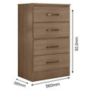 Ver imagem 4 de Guarda Roupa Casal 6 Portas e Cômoda 4 Gavetas Lite Carvalho Oak - Móveis Leão