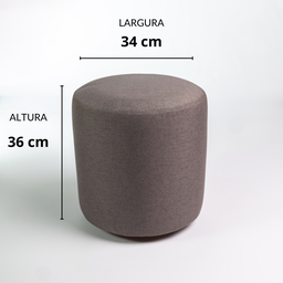 Puff Decorativo Redondo para Sala Linho Perse - 3